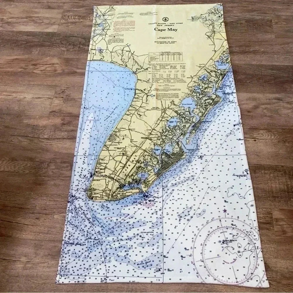 CAPE May Chart Blanket Blanket Like New 50% Cotton 50% Polyester New Jersey 🥰